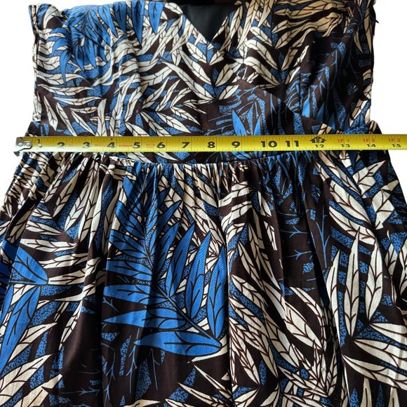 Tropical Palm Pattern Maxi Dress African Wax Print Sleeveless V Neck Pockets Sm - Picture 7 of 16